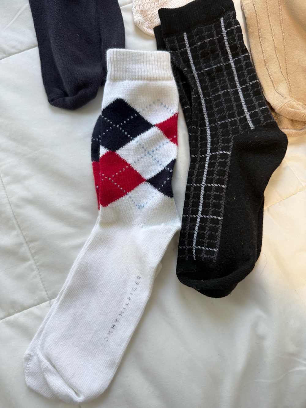 DKNY & Tommy Hilfiger assorted other brand Socks Argyle, boot length, cotton soc - Picture 7 of 8